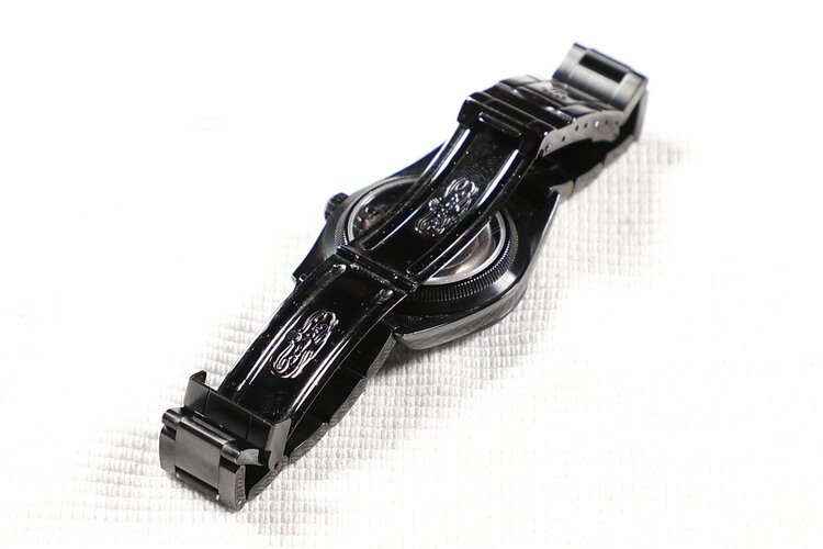 ロレックス エクスプローラー1 オールブラック 14270 PVDコンプリート シースルーバック 1016風ダイヤル ドーム型風防（高級時計）の商品画像 - 査定依頼日：2026年8月10日 - 最高査定価格：550,000円