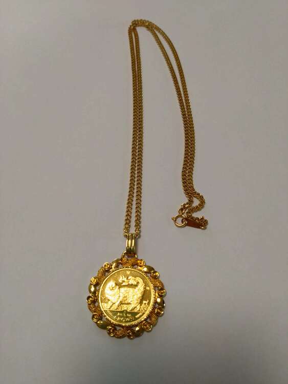 マン島キャット金貨1/5オンスペンダント（金・貴金属）の商品画像 - 査定依頼日：2025年3月12日 - 最高査定価格：350,000円