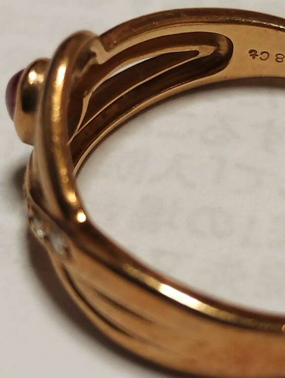 18金ルビーリング（宝石）の商品画像 - 査定依頼日：2025年4月2日 - 最高査定価格：60,000円