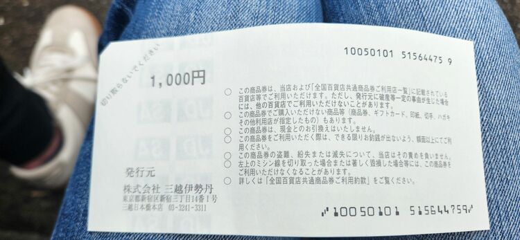 全国百貨店共通商品券（チケット・金券）の商品画像 - 査定依頼日：2025年11月2日 - 最高査定価格：3,000円