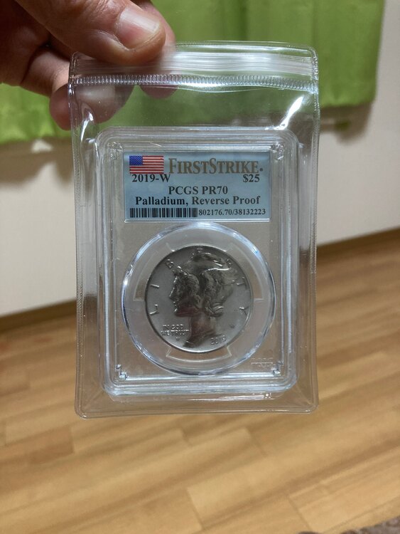 2019年アメリカイーグルリバースプルーフ25ドル　パラジウム貨（金・貴金属）の商品画像 - 査定依頼日：2025年1月17日 - 最高査定価格：150,000円