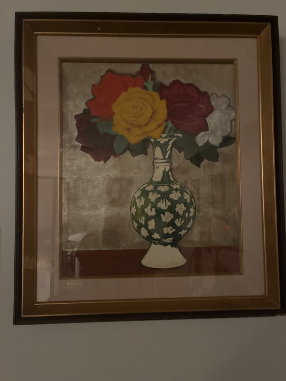 ！光重　　花瓶に入った薔薇の絵（美術品・骨董品）の商品画像 - 査定依頼日：2026年2月6日 - 最高査定価格：1,000円