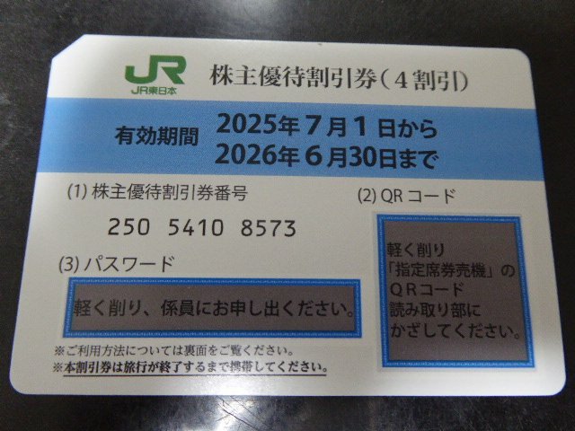 ＪＲ東日本　株主優待券（チケット・金券）の商品画像 - 査定依頼日：2026年4月23日 - 最高査定価格：100,000円