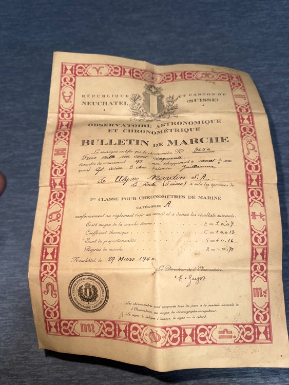 ユリス・ナルダン　マリンクロノメーター（美術品・骨董品）の商品画像 - 査定依頼日：2026年3月2日 - 最高査定価格：400,000円