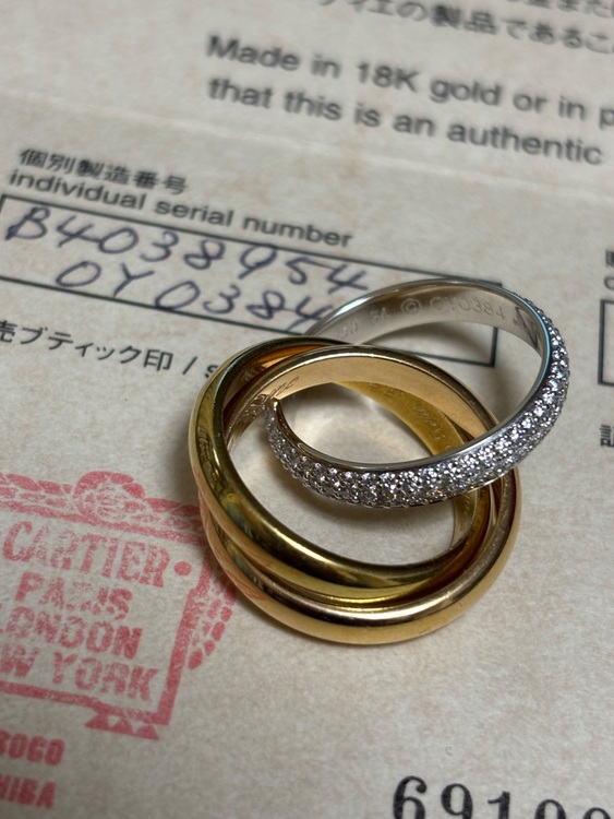 カルティエ　トリニティ ワン　リング（金・貴金属）の商品画像 - 査定依頼日：2025年6月18日 - 最高査定価格：750,000円
