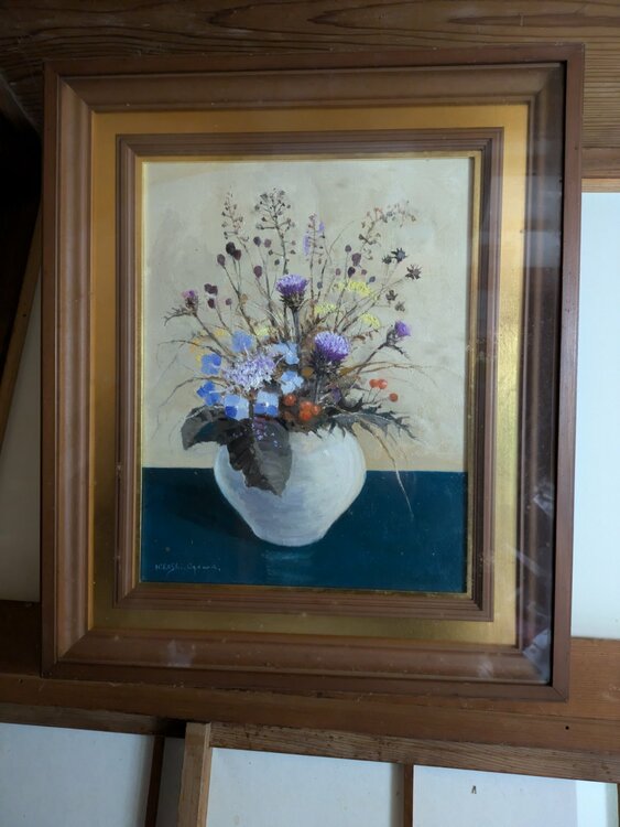 一水会会員小川博「野の花」（美術品・骨董品）の商品画像 - 査定依頼日：2026年5月25日 - 最高査定価格：3,000円