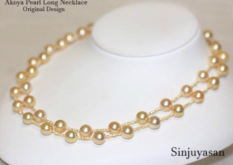 アコヤ真珠染めゴールデンロングネックレス（宝石）の商品画像 - 査定依頼日：2025年7月14日 - 最高査定価格：3,000円