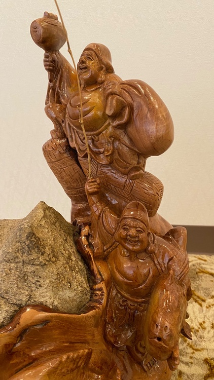 石を抱く大黒様　恵比寿さま15kg（美術品・骨董品）の商品画像 - 査定依頼日：2026年6月11日 - 最高査定価格：3,000円