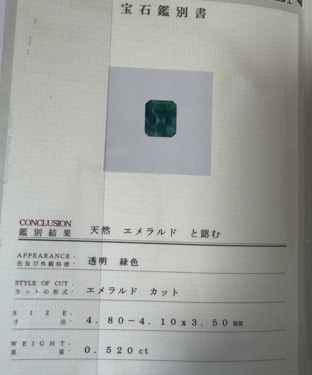 ノンオイルエメラルドリング（金・貴金属）の商品画像 - 査定依頼日：2026年3月7日 - 最高査定価格：200,000円