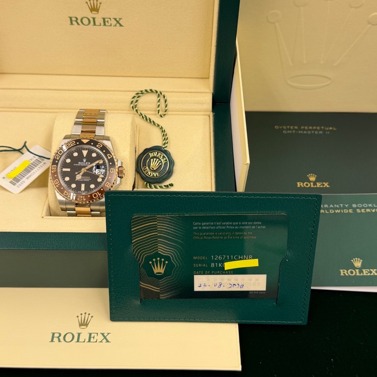 ROLEX GMTマスターⅡ 126711CHNR 2020 最新ギャラ　付属品完品（高級時計）の商品画像 - 査定依頼日：2026年8月26日 - 最高査定価格：2,950,000円