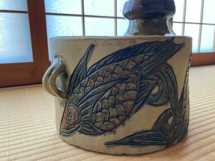 金城次郎作　魚紋抱瓶（美術品・骨董品）の商品画像 - 査定依頼日：2026年5月30日 - 最高査定価格：11,000円
