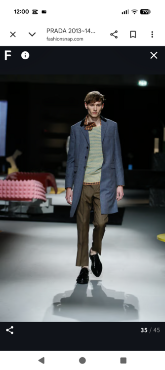 PRADA　2013AW　ブルーチェックコート（古着・ファッション）の商品画像 - 査定依頼日：2026年8月21日 - 最高査定価格：23,000円