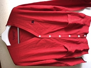 【新品】バーバリー　ブラックレーベル　カーディガン　L赤（古着・ファッション）の商品画像 - 査定依頼日：2020年2月11日