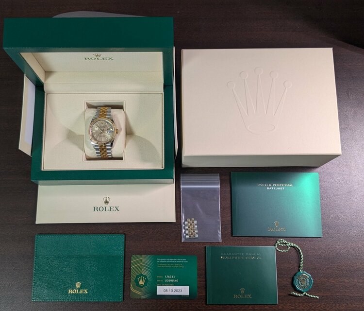 Rolex デイトジャスト 36 126233 YG フルーテッドモチーフ文字盤（高級時計）の商品画像 - 査定依頼日：2026年5月9日 - 最高査定価格：2,150,000円