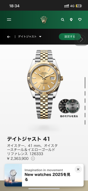 ロレックス デイトジャスト 126333（高級時計）の商品画像 - 査定依頼日：2025年4月14日 - 最高査定価格：3,000,000円