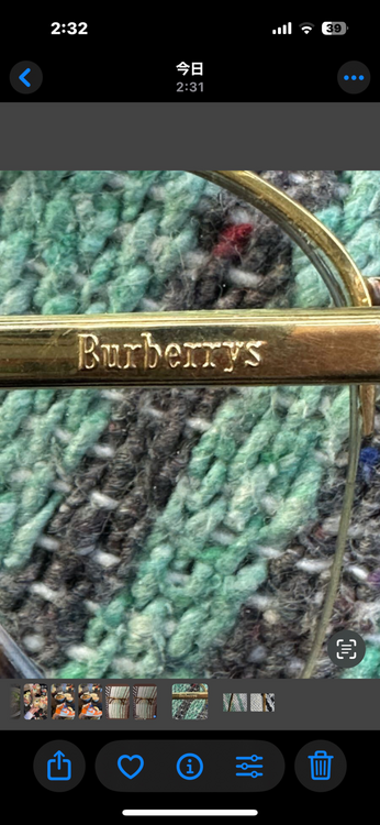 バーバリー　メガネ（金・貴金属）の商品画像 - 査定依頼日：2025年11月29日 - 最高査定価格：150,000円