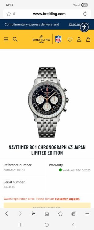 ブライトリング ナビタイマー 330453（高級時計）の商品画像 - 査定依頼日：2025年9月8日 - 最高査定価格：725,000円