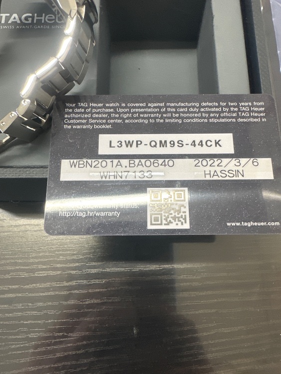 タグホイヤー カレラ WBN201A.BA0640 WHN713（高級時計）の商品画像 - 査定依頼日：2025年11月1日 - 最高査定価格：277,000円