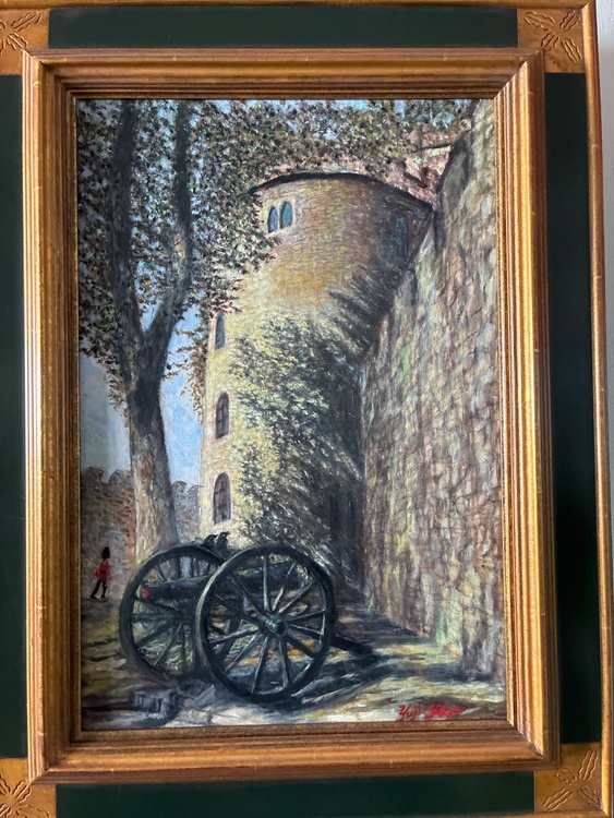 P12号油彩　ロンドン塔の樹蔭（美術品・骨董品）の商品画像 - 査定依頼日：2026年4月3日 - 最高査定価格：3,000円