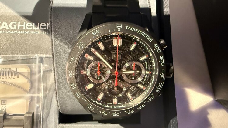 タグ・ホイヤー カレラ クロノグラフ キャリバー ホイヤー02 自動巻 43 m（高級時計）の商品画像 - 査定依頼日：2026年2月16日 - 最高査定価格：455,000円