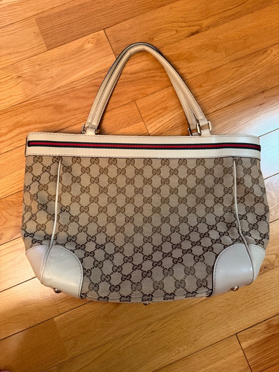 メイフェア トートバッグ　ベージュ/白　キャンバス/レザー　257061（ブランドバッグ）の商品画像 - 査定依頼日：2026年4月19日 - 最高査定価格：45,000円