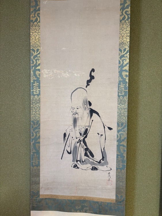 狩野常信　三幅対　梅に連雀、寿老人、柳に鳩（美術品・骨董品）の商品画像 - 査定依頼日：2026年5月25日 - 最高査定価格：10,000円