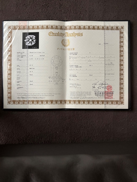 0.78カラットダイヤモンドプラチナリング（金・貴金属）の商品画像 - 査定依頼日：2025年10月8日 - 最高査定価格：200,000円