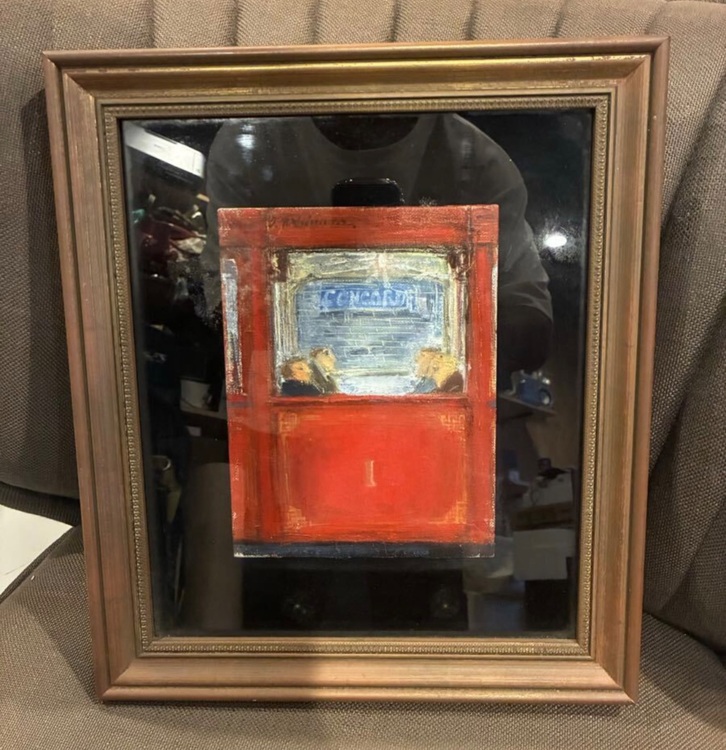 西村功　一等車の窓　油彩　ミニアチュール　真作　　 油絵（美術品・骨董品）の商品画像 - 査定依頼日：2025年8月30日 - 最高査定価格：50,000円