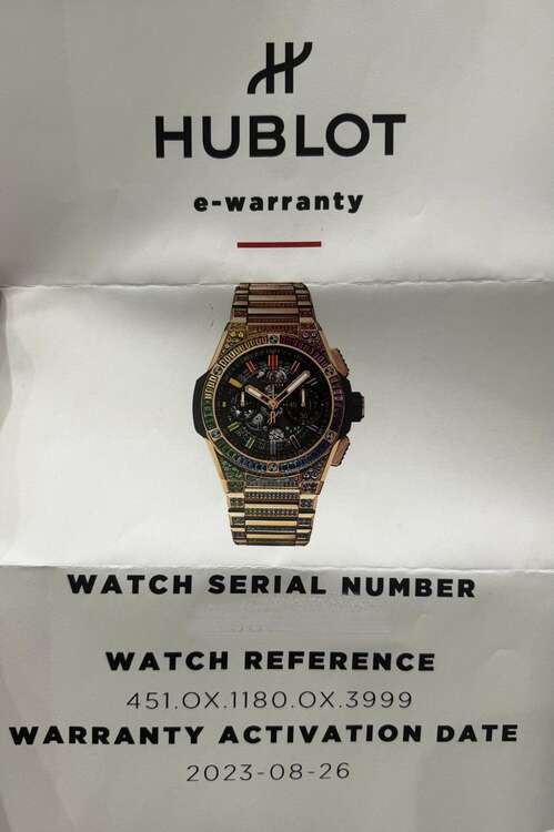 ウブロ ビックバン 451．OX.1180.OX.3999（高級時計）の商品画像 - 査定依頼日：2025年4月22日 - 最高査定価格：8,000,000円