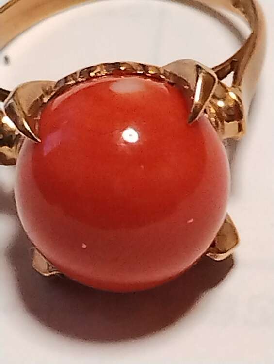 珊瑚18金リング（金・貴金属）の商品画像 - 査定依頼日：2025年4月1日 - 最高査定価格：100,000円