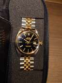 デイトジャストコンビ1971年製ブラックミラーダイヤル（高級時計）の商品画像 - 査定依頼日：2025年5月30日 - 最高査定価格：750,000円