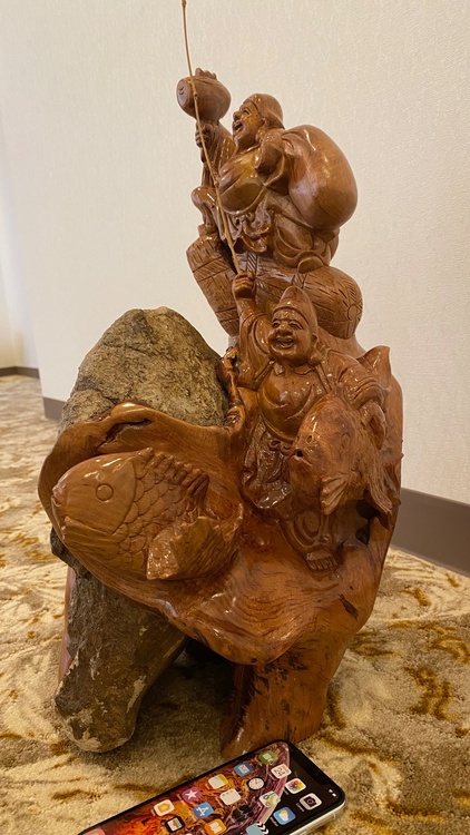 石を抱く大黒様　恵比寿さま15kg（美術品・骨董品）の商品画像 - 査定依頼日：2026年6月11日 - 最高査定価格：3,000円