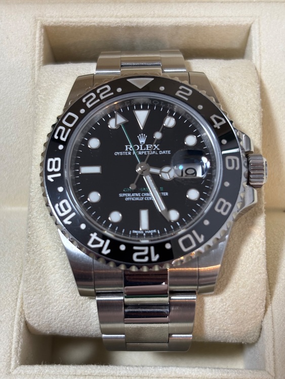 ロレックス GMTマスター 116710lm（高級時計）の商品画像 - 査定依頼日：2025年6月25日 - 最高査定価格：1,750,000円