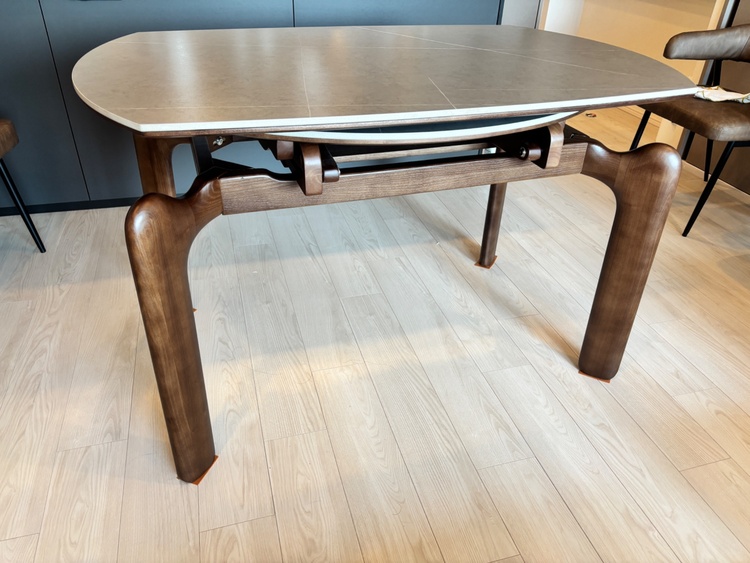 fjx-2661伸縮式ダイニングテーブル丸テーブルセラミックテーブル　大理石柄（家具・寝具）の商品画像 - 査定依頼日：2026年7月20日 - 最高査定価格：5,000円