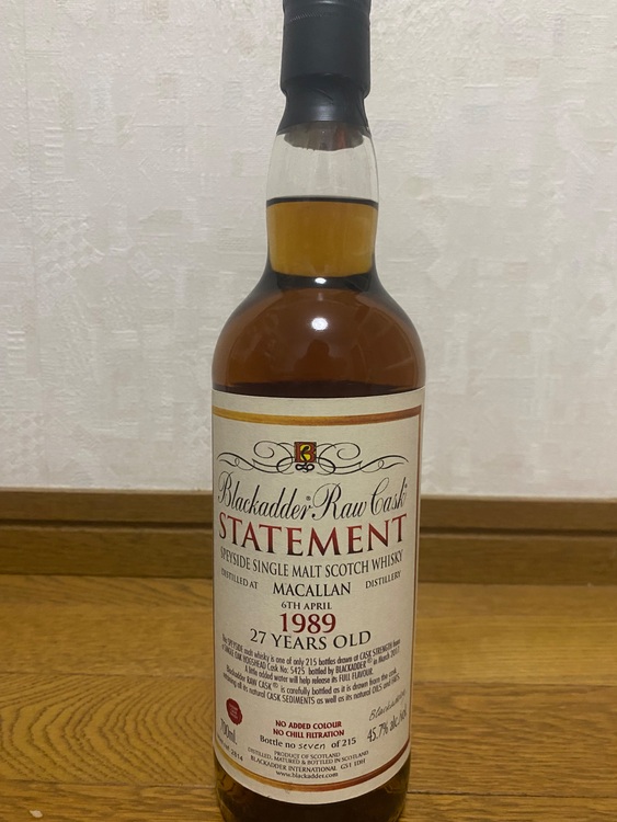 MACALLAN 1989 27年 ブラックアダー ステートメント 700ml （お酒）の商品画像 - 査定依頼日：2025年8月27日 - 最高査定価格：75,000円