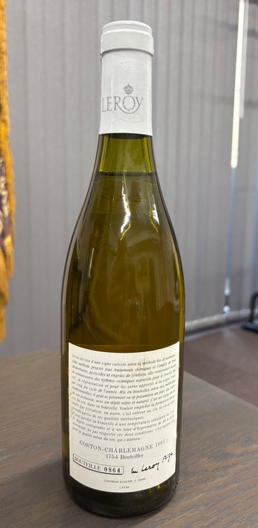 ドメーヌ　ルロワ　コルトン・シャルルマーニュ1997（お酒）の商品画像 - 査定依頼日：2025年8月18日 - 最高査定価格：165,000円