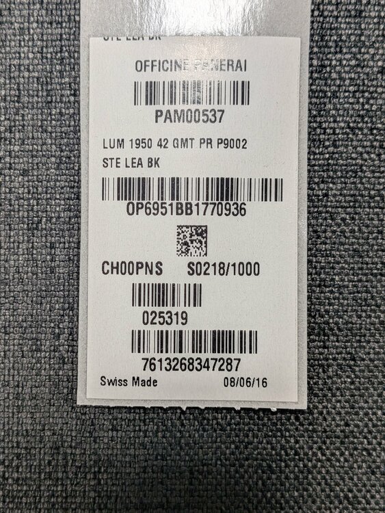 パネライ ルミノール OP6951BB177093（高級時計）の商品画像 - 査定依頼日：2026年4月28日 - 最高査定価格：720,000円