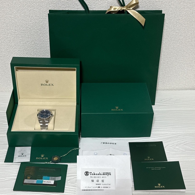 ロレックス デイトジャスト41mm  126300 アズーロブルー（高級時計）の商品画像 - 査定依頼日：2025年6月20日 - 最高査定価格：1,380,000円