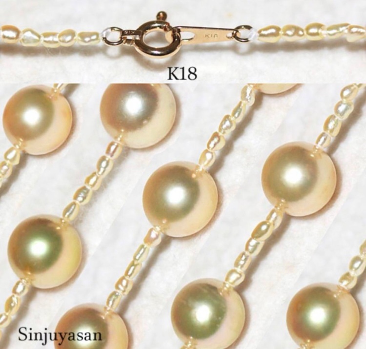 アコヤ真珠染めゴールデンロングネックレス（宝石）の商品画像 - 査定依頼日：2025年7月14日 - 最高査定価格：3,000円