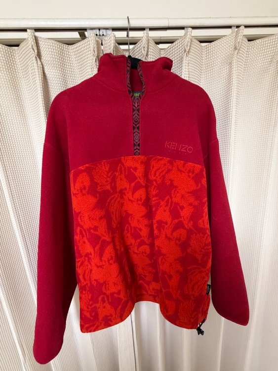 KENZO GOLF フリースジャケット ハーフジップ レッド（古着・ファッション）の商品画像 - 査定依頼日：2026年7月21日 - 最高査定価格：100,000円