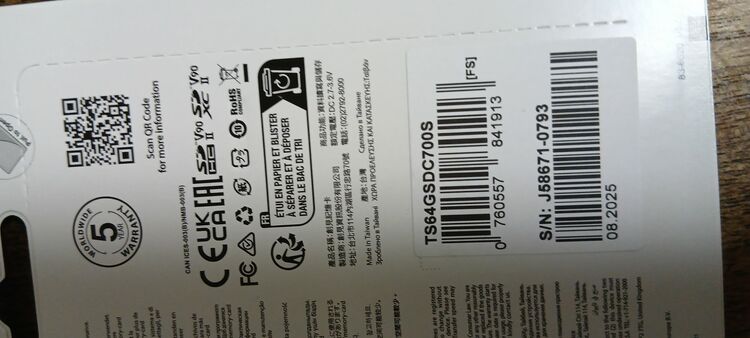 TRANSCEND トランセンド SDXCカード 64GB Class10 （家電）の商品画像 - 査定依頼日：2025年10月22日 - 最高査定価格：4,500円