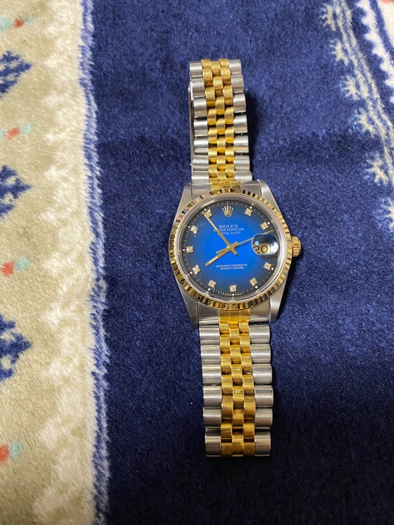 デイトジャストブルーグラデイション10Pダイヤコンビ（高級時計）の商品画像 - 査定依頼日：2025年8月19日 - 最高査定価格：1,050,000円