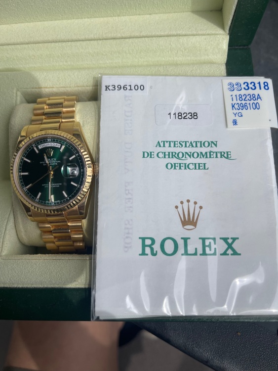 ロレックス デイデイト 118238（高級時計）の商品画像 - 査定依頼日：2025年9月22日 - 最高査定価格：4,300,000円