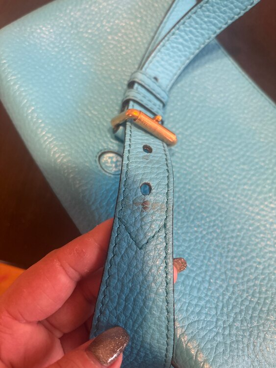 エンボスロゴ レザー 青 レディース ショルダー（ブランドバッグ）の商品画像 - 査定依頼日：2024年12月9日 - 最高査定価格：4,000円