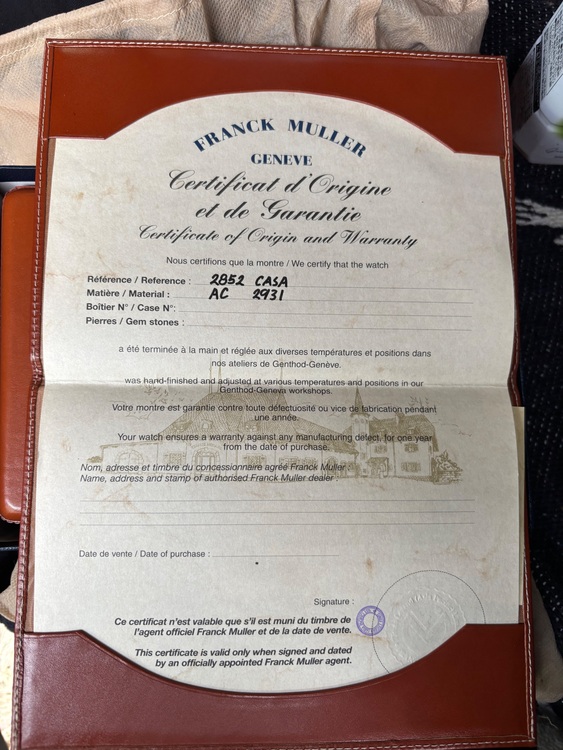 フランクミュラー カサブランカ 285（高級時計）の商品画像 - 査定依頼日：2025年10月1日 - 最高査定価格：330,000円