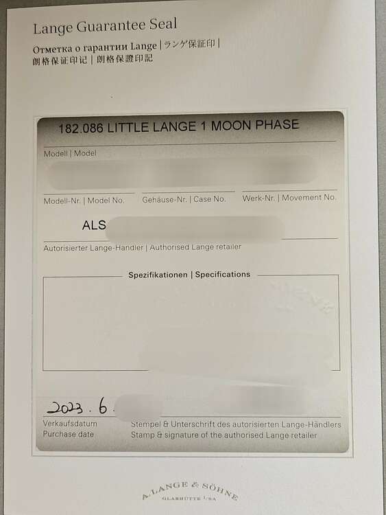 ランゲ＆ゾーネ ランゲ1 （高級時計）の商品画像 - 査定依頼日：2025年5月14日 - 最高査定価格：5,000,000円