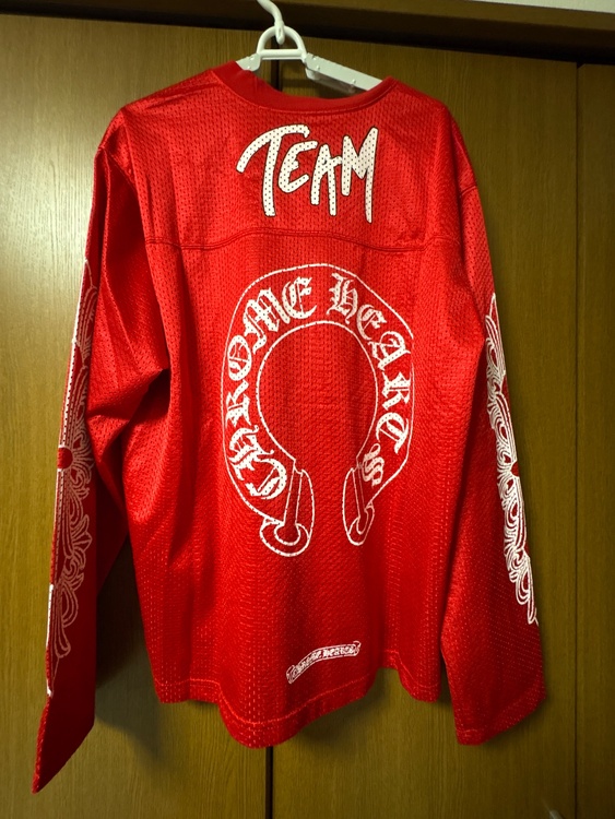 クロムハーツメッシュロングtシャツ赤（古着・ファッション）の商品画像 - 査定依頼日：2026年3月17日 - 最高査定価格：8,000円