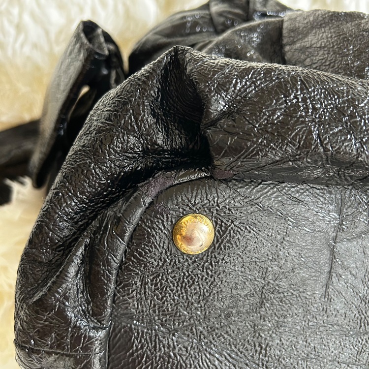 サイドリボン 2WAYトートバッグ　黒　レザー　ゴールド金具（ブランドバッグ）の商品画像 - 査定依頼日：2025年8月30日 - 最高査定価格：36,000円