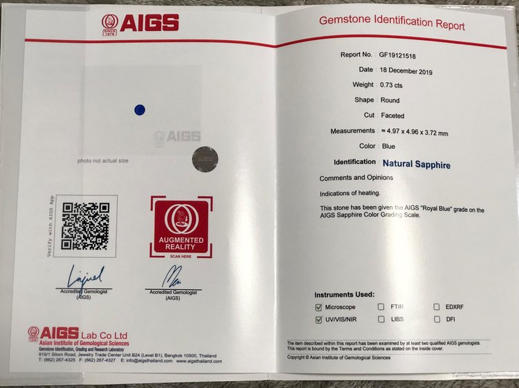 ロイヤルブルーサファイア（宝石）の商品画像 - 査定依頼日：2022年10月4日 - 最高査定価格：20,000円