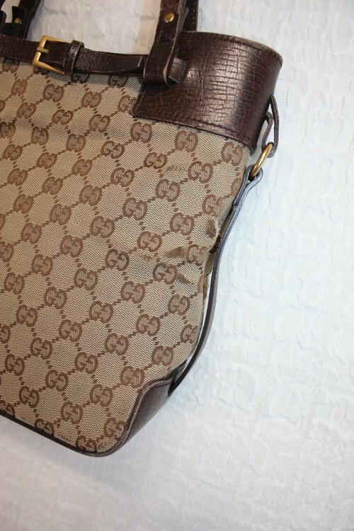 GUCCI GG キャンバス トートバッグ レザー 107757 002058（ブランドバッグ）の商品画像 - 査定依頼日：2026年10月8日 - 最高査定価格：30,000円
